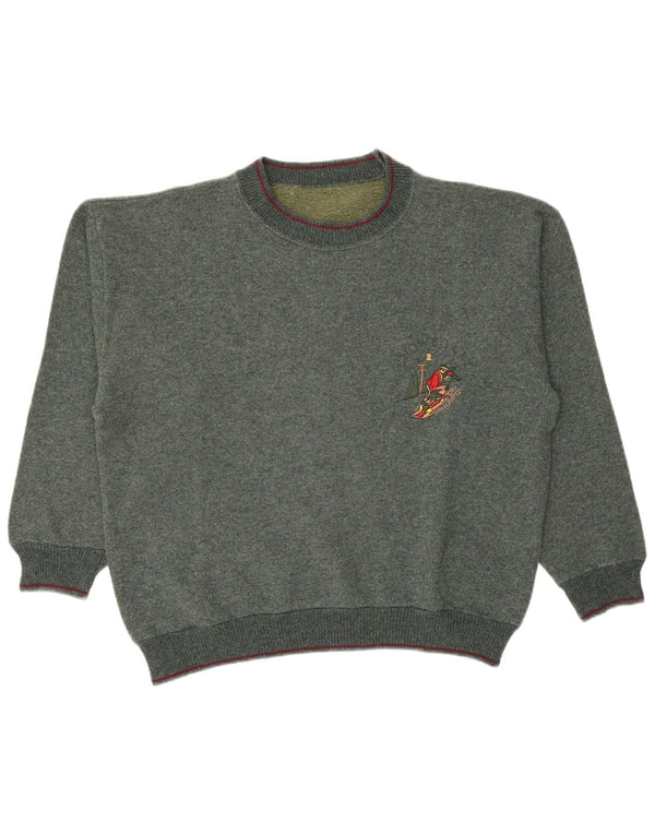 Vintage Womens Oversized Crew Neck Jumper Sweater UK 16 Large Green