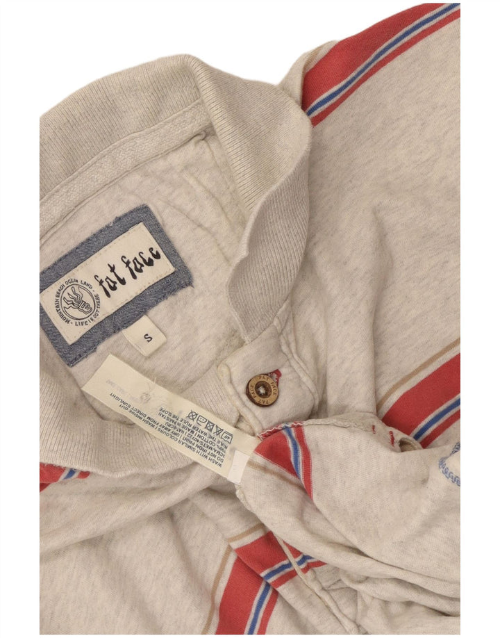 Fat Face Mens Polo Shirt Small Grey Striped Cotton