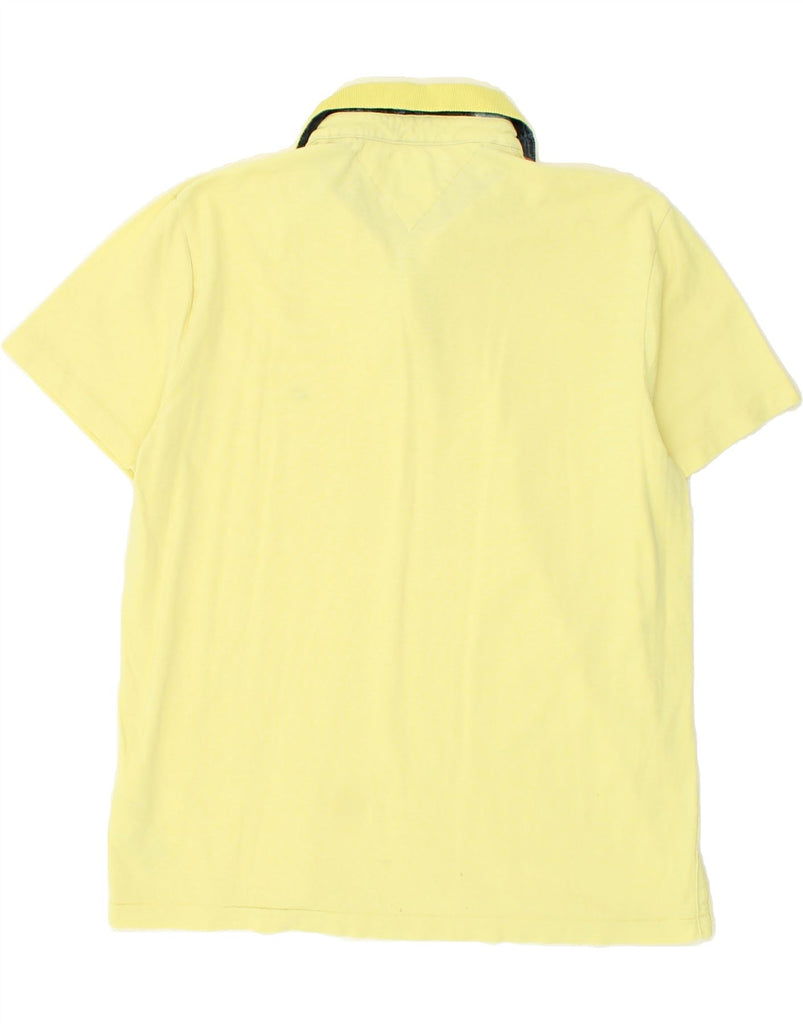 TOMMY HILFIGER Mens Regular Fit Polo Shirt Medium Yellow Cotton | Vintage Tommy Hilfiger | Thrift | Second-Hand Tommy Hilfiger | Used Clothing | Messina Hembry 