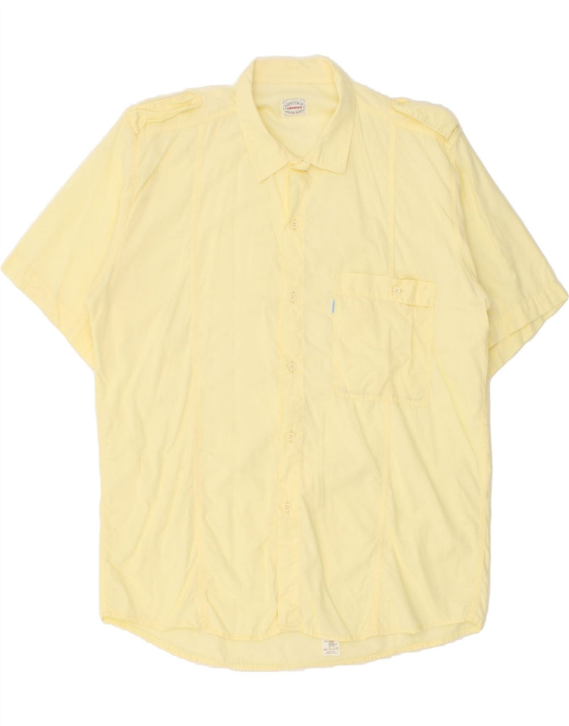 CARRERA Mens Short Sleeve Shirt Large Yellow | Vintage Carrera | Thrift | Second-Hand Carrera | Used Clothing | Messina Hembry 