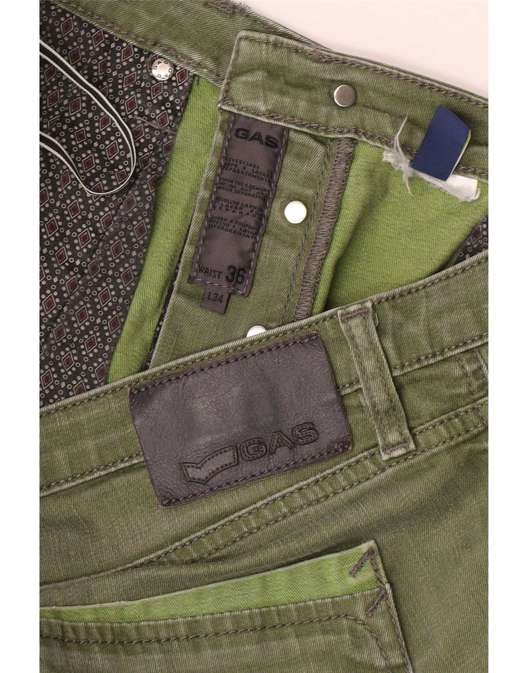 Gas Womens Slim Jeans W36 L32 Khaki