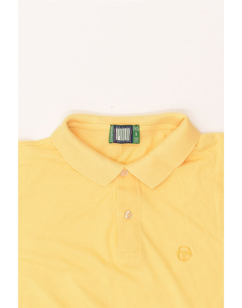 SERGIO TACCHINI Mens Polo Shirt Medium Yellow | Vintage Sergio Tacchini | Thrift | Second-Hand Sergio Tacchini | Used Clothing | Messina Hembry 