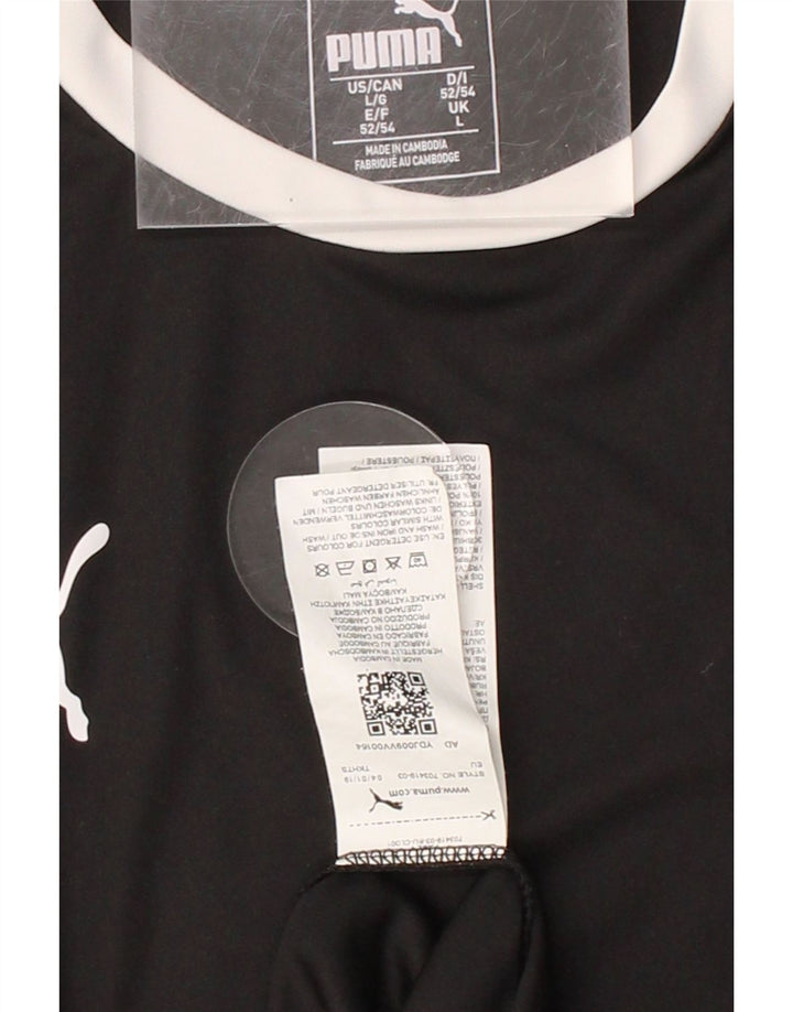 PUMA Mens Graphic Top Long Sleeve Large Black Polyester Vintage Puma and Second-Hand Puma from Messina Hembry 