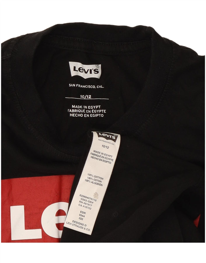 Levi's Boys Graphic T-Shirt Top 10-11 Years Black Cotton