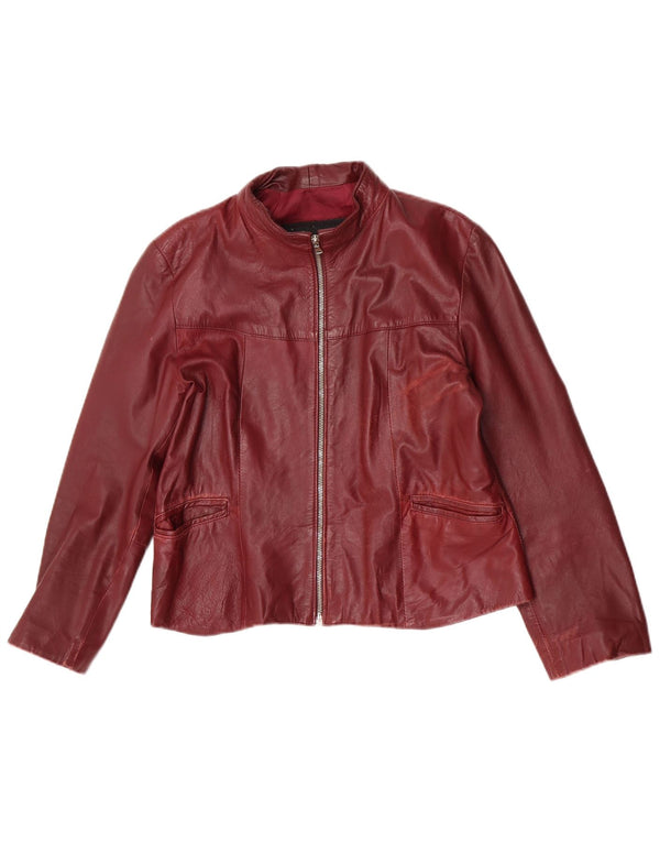 Lavorazione Artigiana Womens Leather Jacket IT 46 Large Burgundy