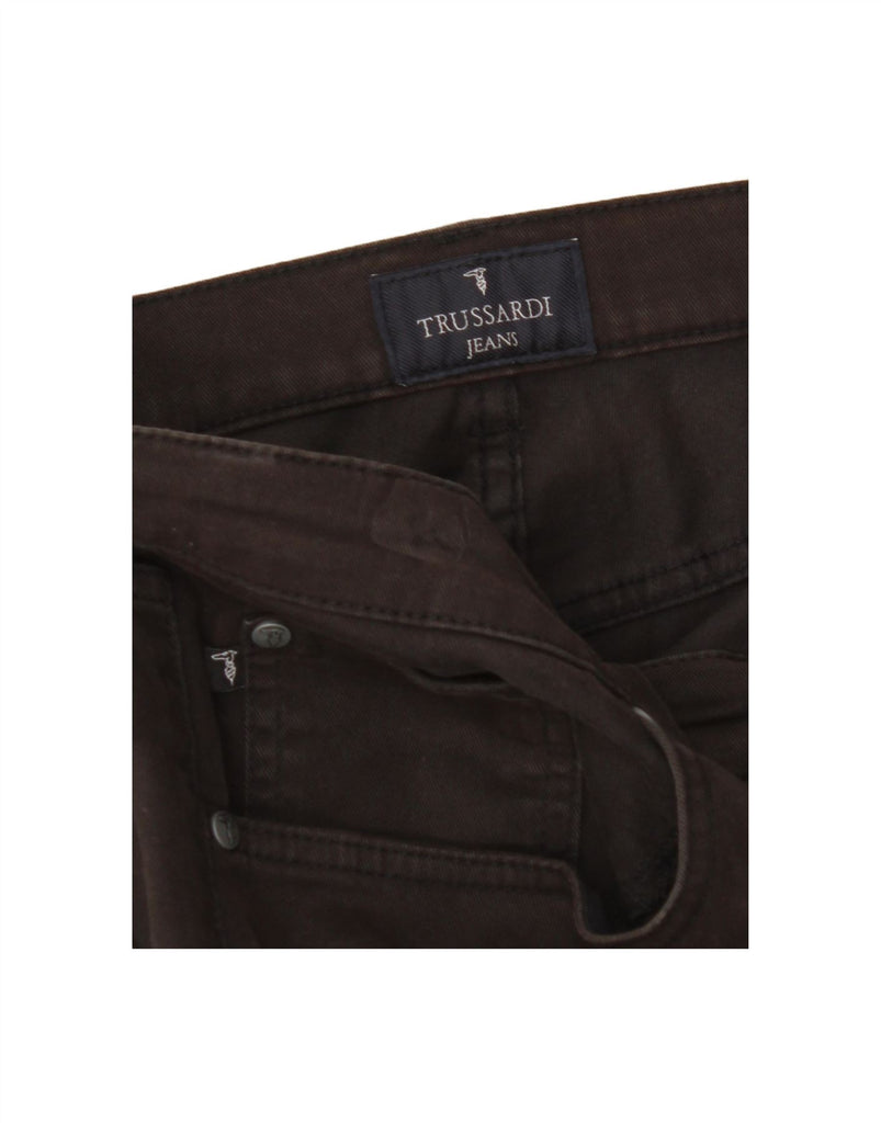 TRUSSARDI Mens Straight Casual Trousers IT 52 XL W36 L34 Black Cotton Vintage Trussardi and Second-Hand Trussardi from Messina Hembry 