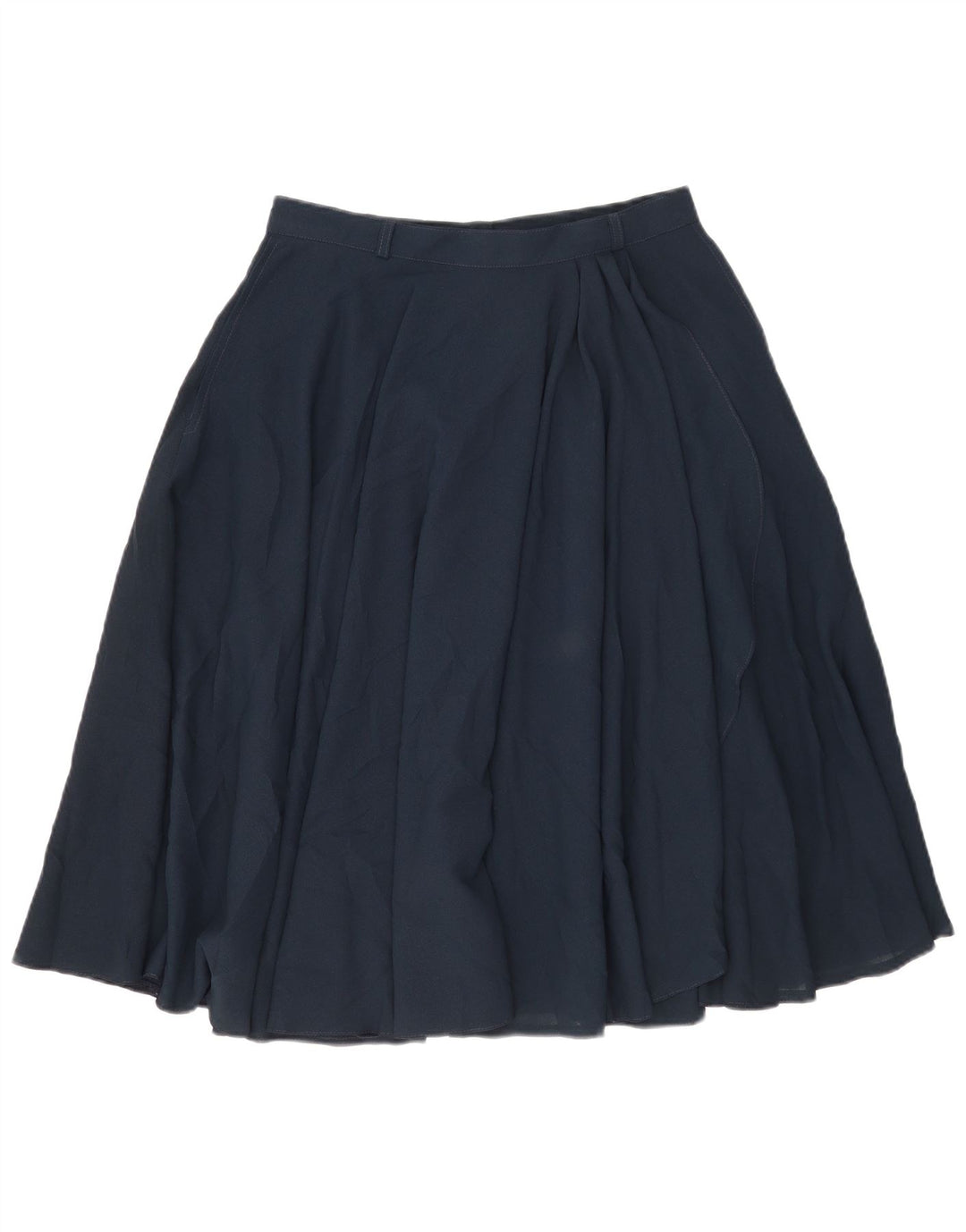 Vintage Womens Pleated A-Line Skirt IT 46 Large W30  Navy Blue Polyester