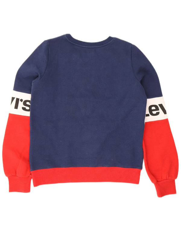 Levi's Boys Graphic Sweatshirt Jumper 15-16 Years Navy Blue Colourblock