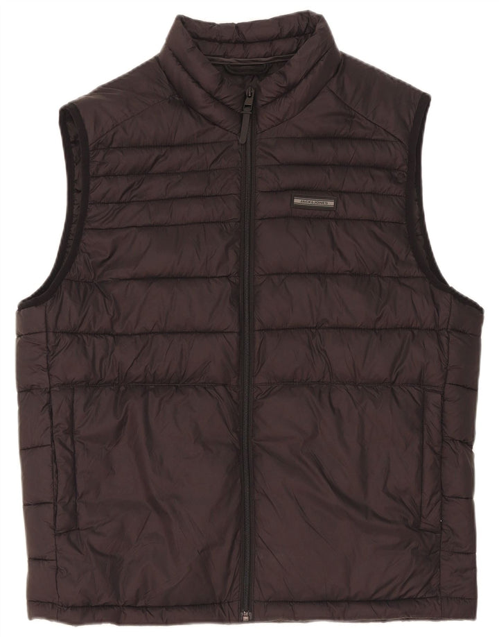 Jack & Jones Mens Padded Gilet UK 40 Large Black Nylon