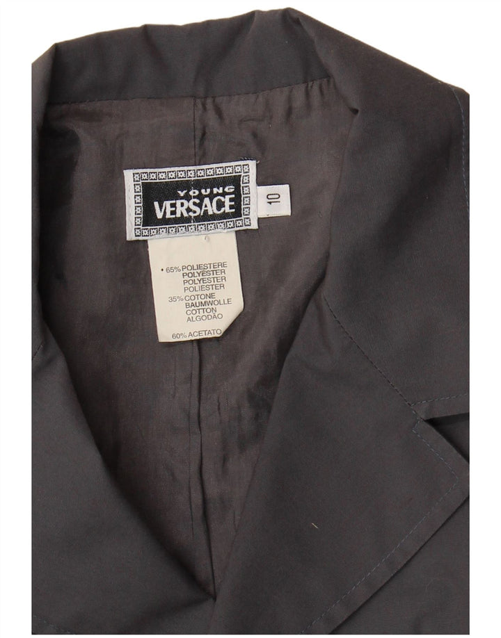 Versace Boys 3 Button Blazer Jacket 9-10 Years Grey Polyester