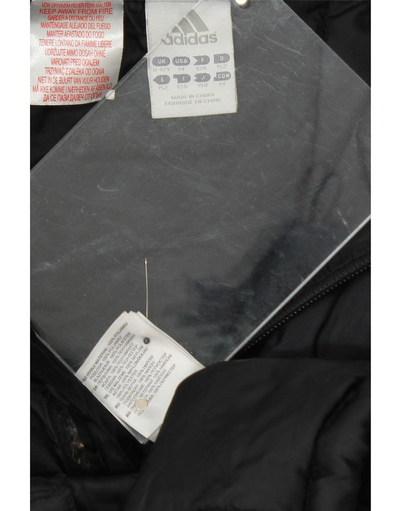 ADIDAS Boys Graphic Padded Jacket 11-12 Years Black Polyester Vintage Adidas and Second-Hand Adidas from Messina Hembry 