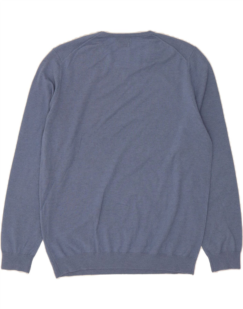 MASSIMO DUTTI Mens Crew Neck Jumper Sweater Large Blue Wool Vintage Massimo Dutti and Second-Hand Massimo Dutti from Messina Hembry 