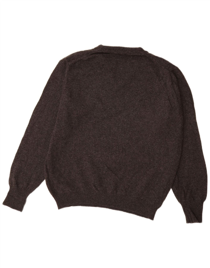 Marks & Spencer Mens V-Neck Jumper Sweater Large Grey Flecked Lambswool
