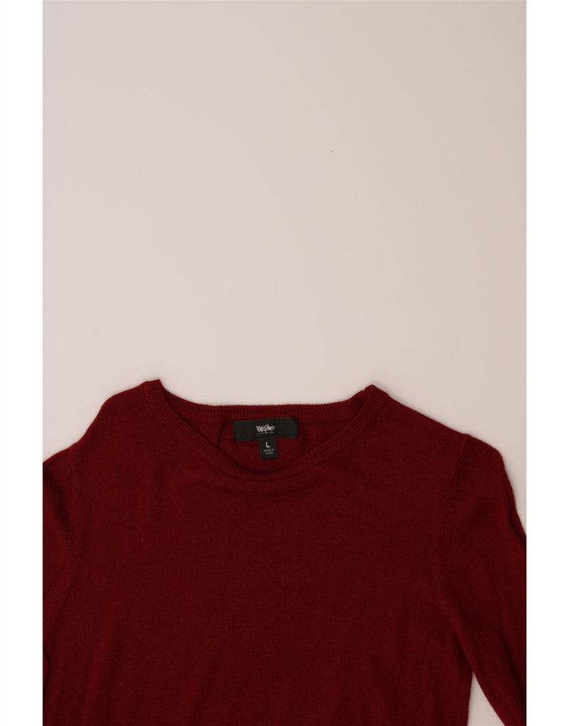 MOSSIMO Womens Boat Neck Jumper Sweater UK 14 Large Red Nylon Vintage Mossimo and Second-Hand Mossimo from Messina Hembry 
