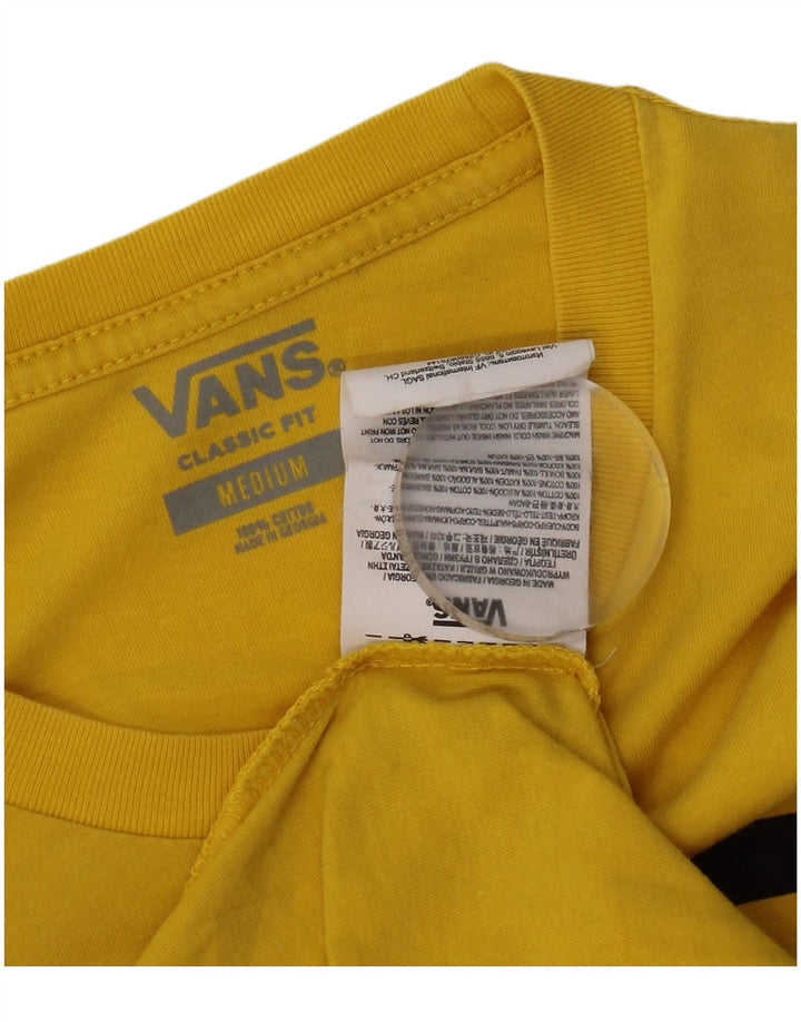 Vans Mens Classic Fit Graphic T-Shirt Top Medium Yellow Cotton