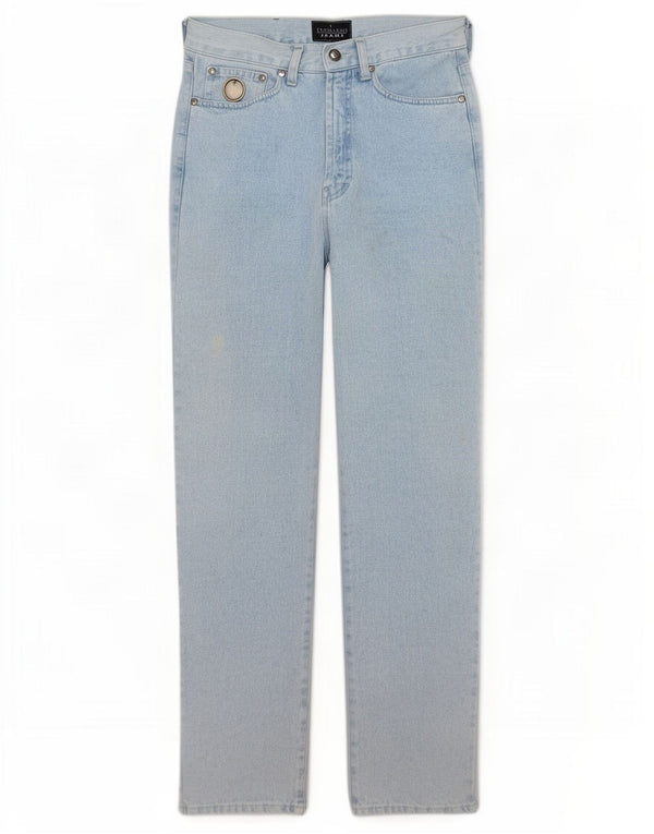 Trussardi Womens High Waist Tapered Jeans W28 L33 Blue Cotton