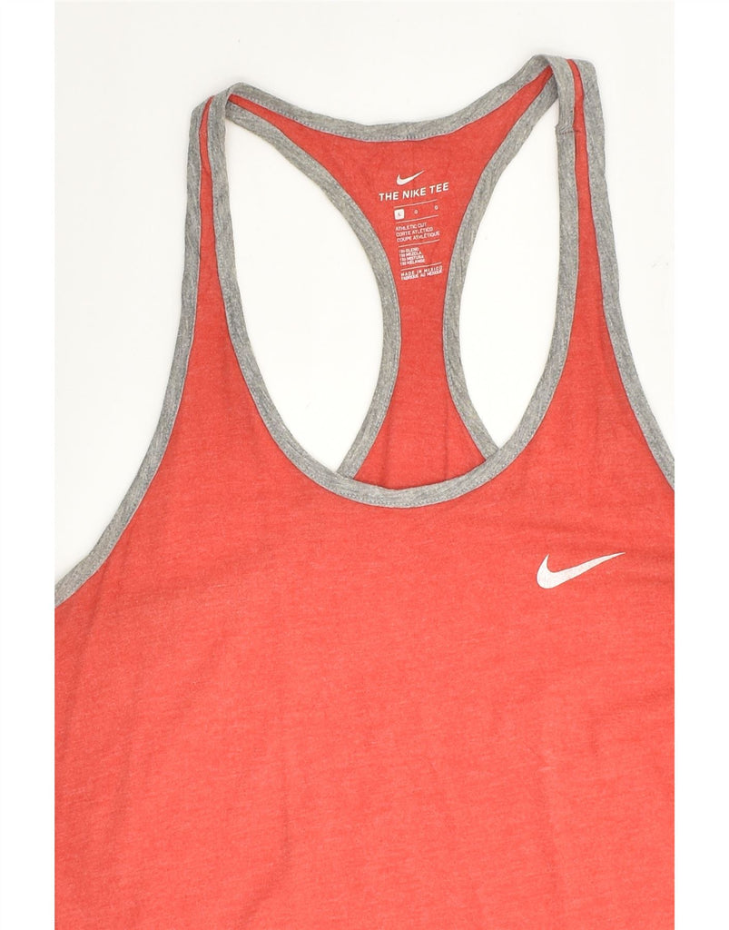 NIKE Womens Vest Top UK 14 Large Red Polyester | Vintage Nike | Thrift | Second-Hand Nike | Used Clothing | Messina Hembry 