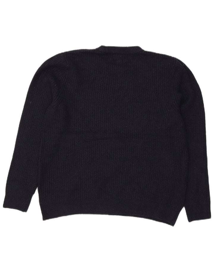 Marks & Spencer Womens Crew Neck Jumper Sweater UK 16 Large Navy Blue