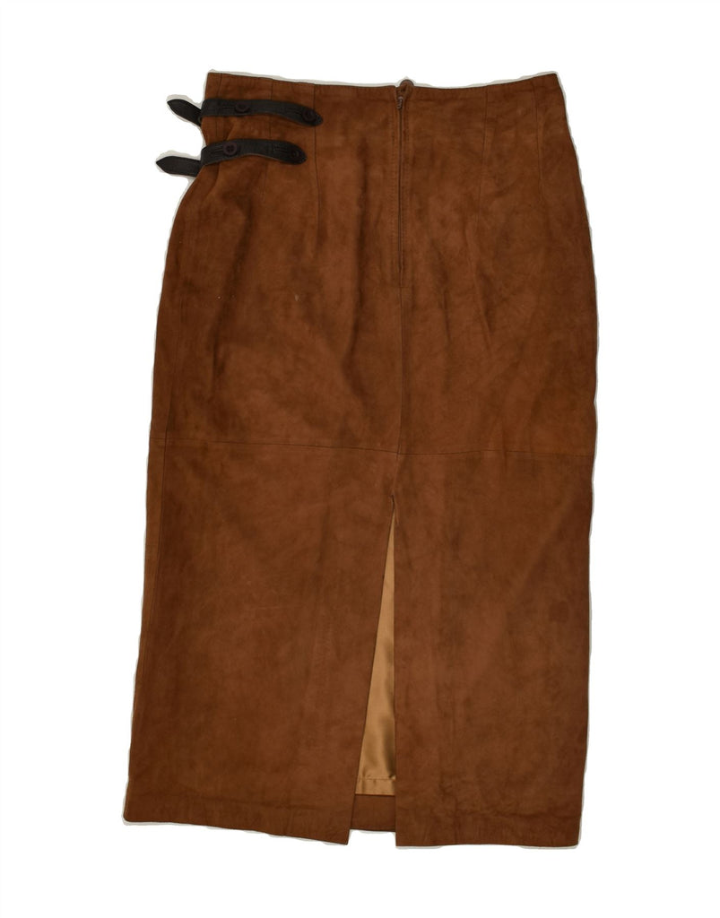 VINTAGE Womens Leather Skirt EU 38 Medium W28 Brown | Vintage Vintage | Thrift | Second-Hand Vintage | Used Clothing | Messina Hembry 
