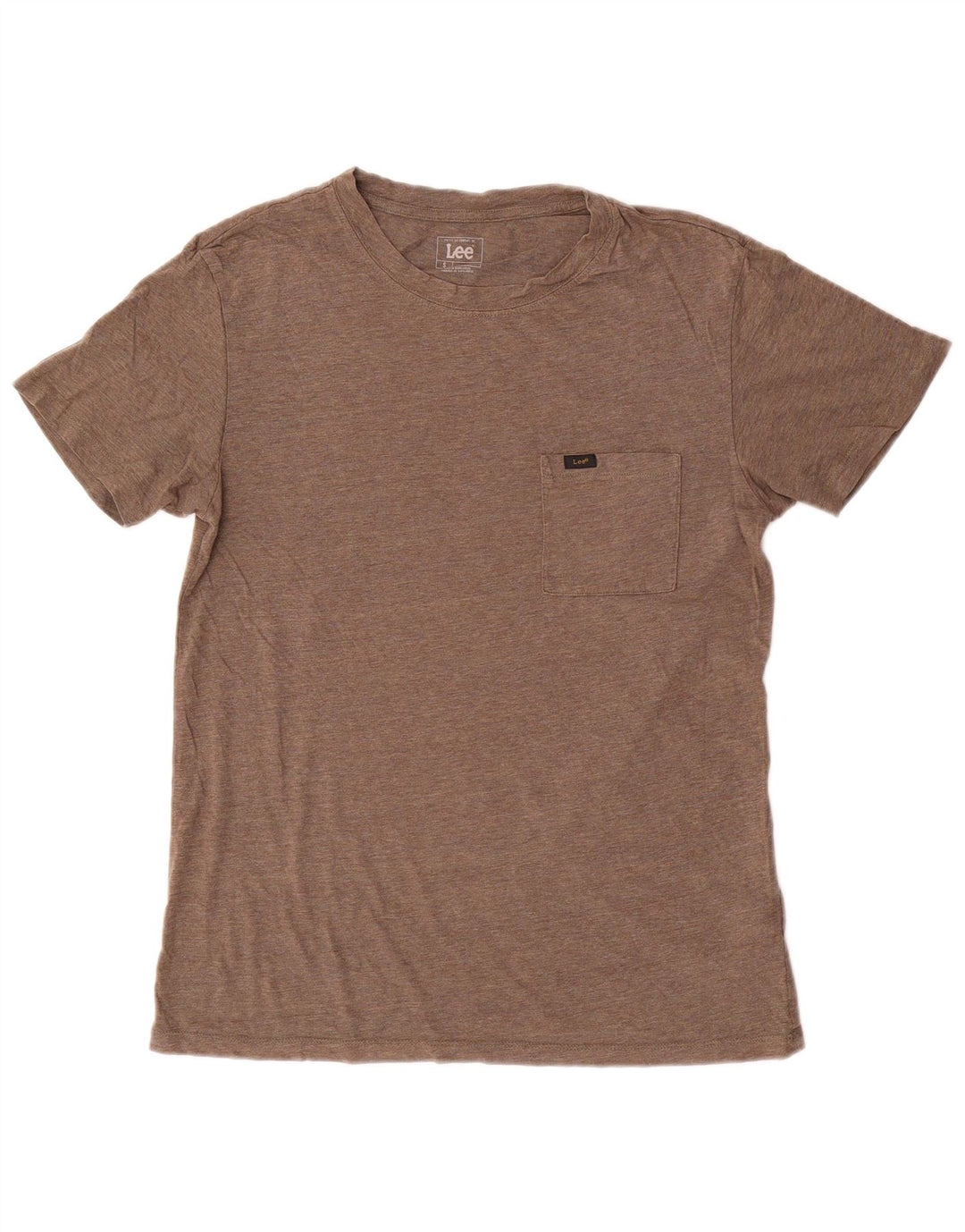Lee Mens Slim Fit T-Shirt Top Small Brown Flecked Cotton