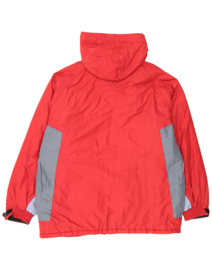 Brugi Mens Hooded Ski Jacket UK 40 Large Red Colourblock Nylon