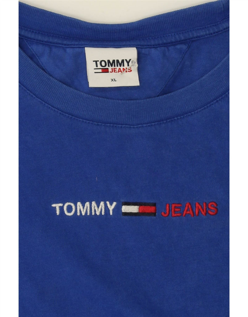 TOMMY HILFIGER Mens Graphic T-Shirt Top XL Blue Cotton Vintage Tommy Hilfiger and Second-Hand Tommy Hilfiger from Messina Hembry 
