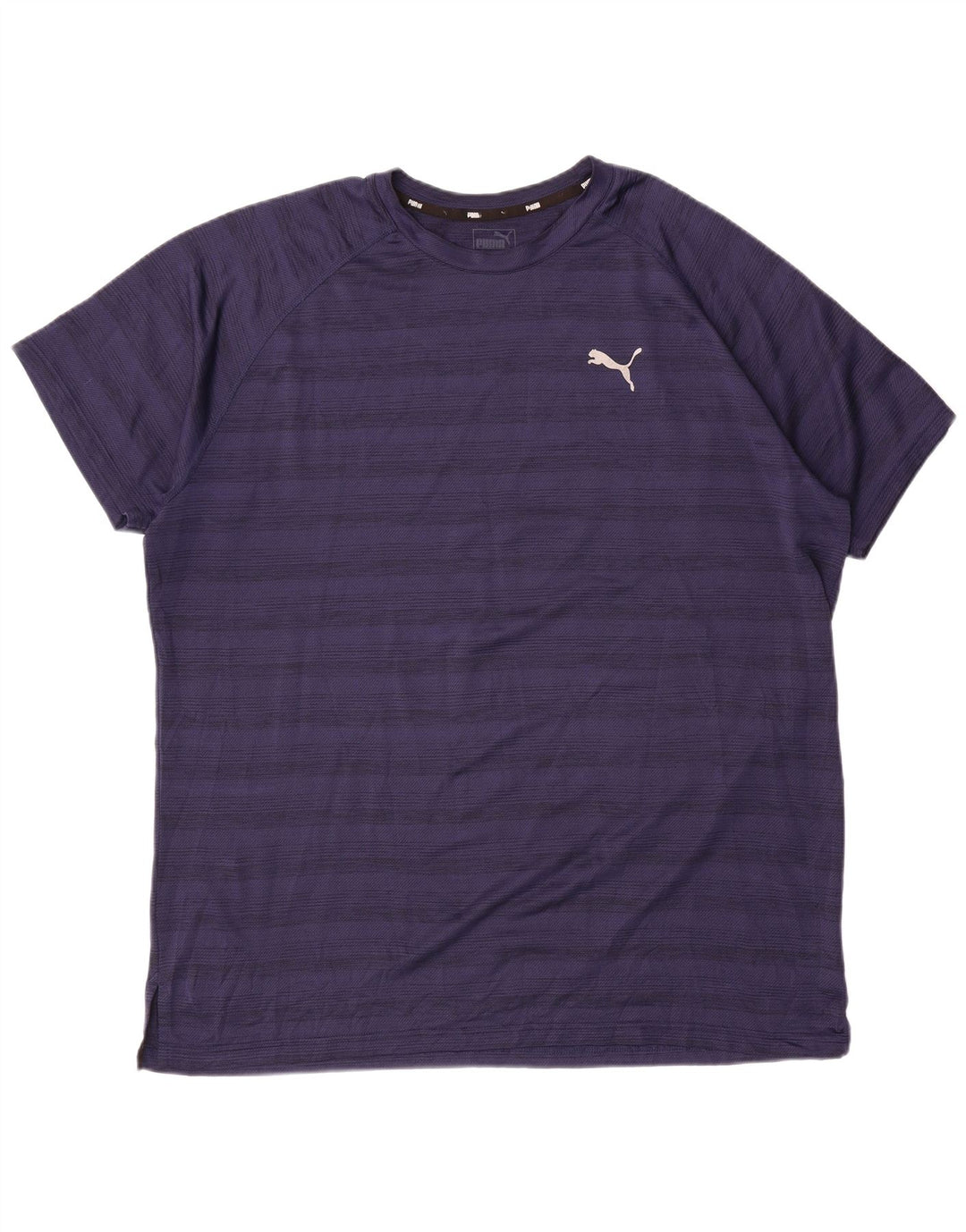 PUMA Mens T-Shirt Top 2XL Navy Blue Striped