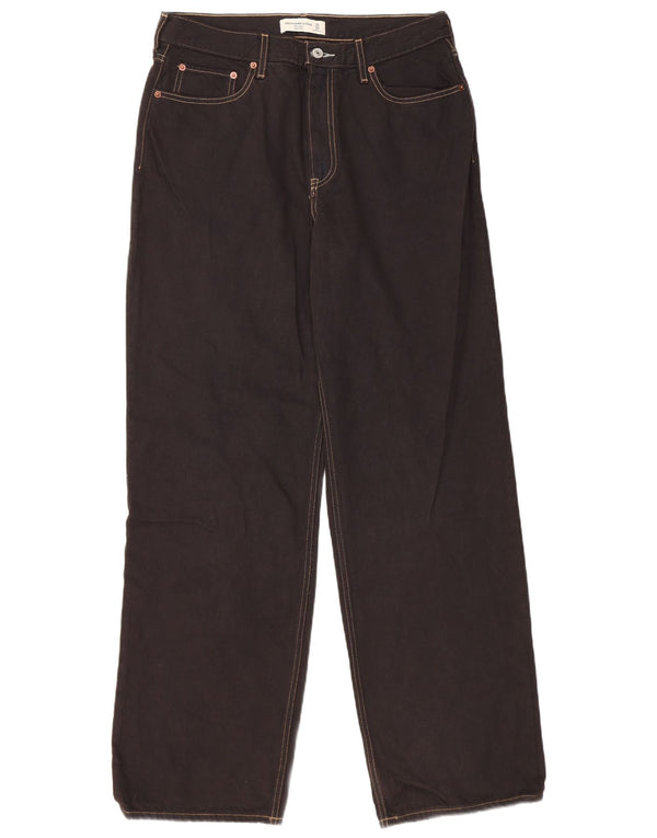 Abercrombie & Fitch Womens High Rise Loose Jeans US 10 Large W30 L32 Black