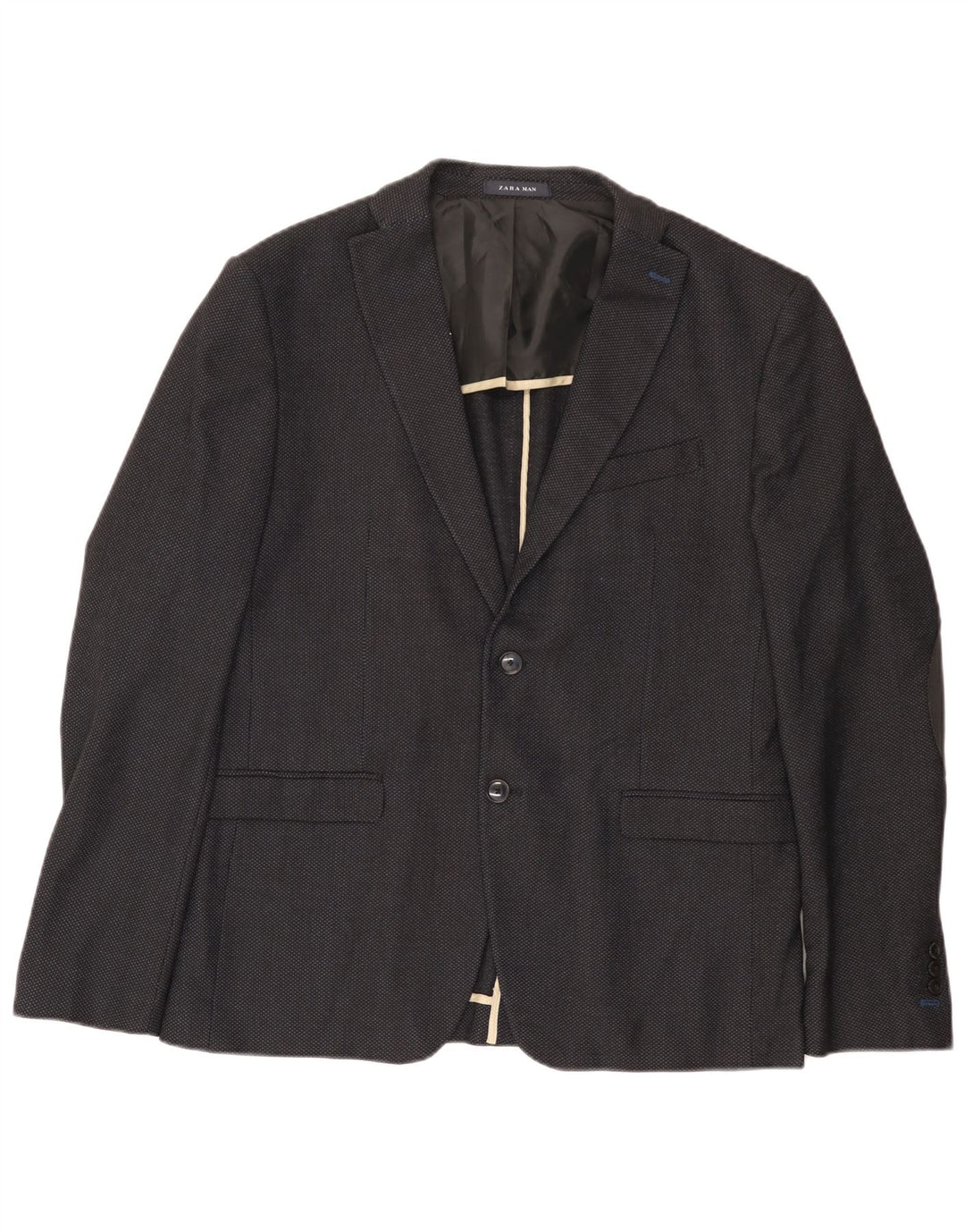 Zara Mens 2 Button Blazer Jacket EU 54 XL Black