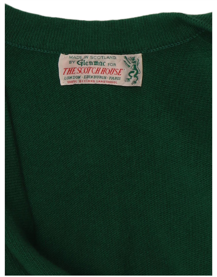 Glenmac Womens Cardigan Sweater UK 16 Large Green Lambswool