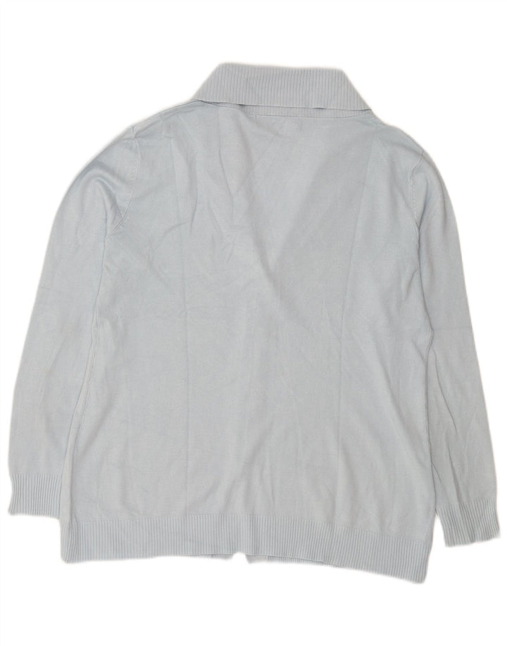 Zara Womens Cardigan Sweater UK 16 Large Blue Rayon