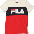 FILA Boys Graphic T-Shirt Top 11-12 Years White Colourblock Cotton | Vintage Fila | Thrift | Second-Hand Fila | Used Clothing | Messina Hembry 