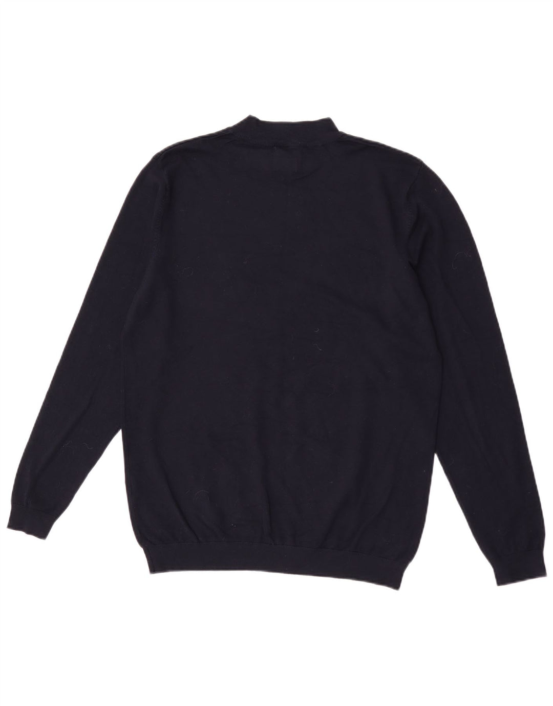 Zara Mens Crew Neck Jumper Sweater Medium Navy Blue Viscose