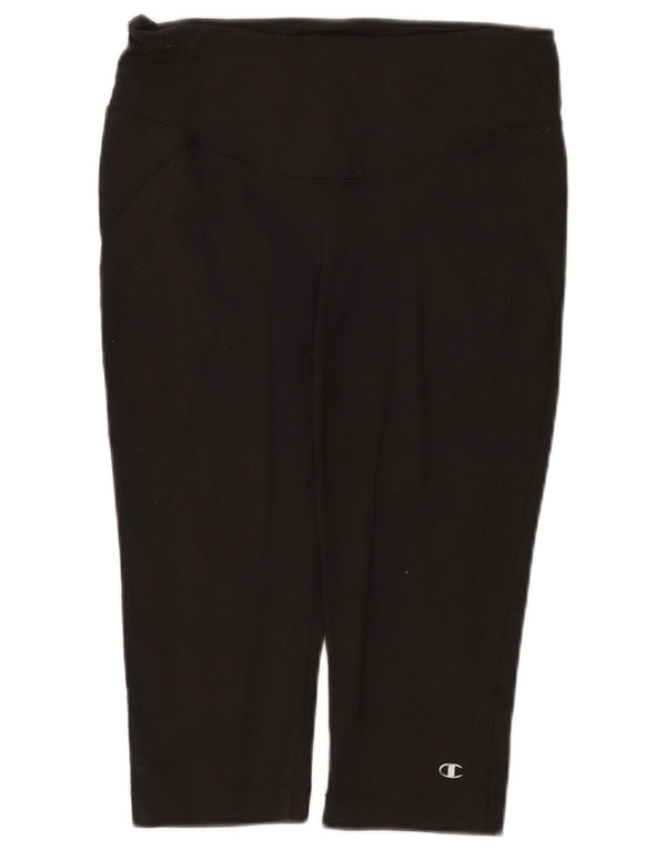Champion Womens Capri Leggings UK 12 Medium Black Nylon
