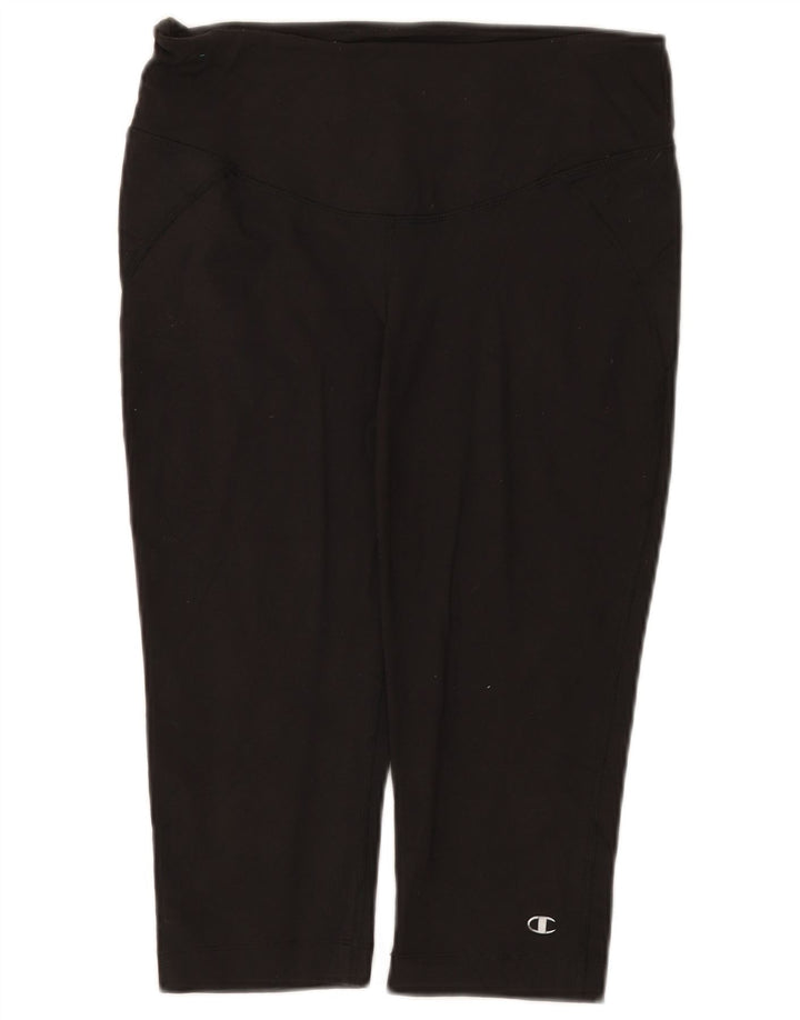 Champion Womens Capri Leggings UK 12 Medium Black Nylon