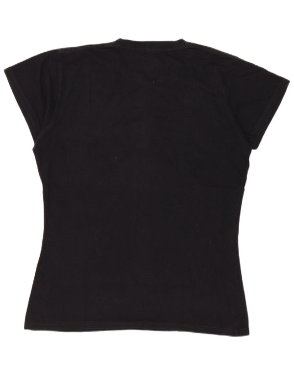 Hard Rock Cafe Womens Berlin Graphic T-Shirt Top UK 14 Large Black Cotton