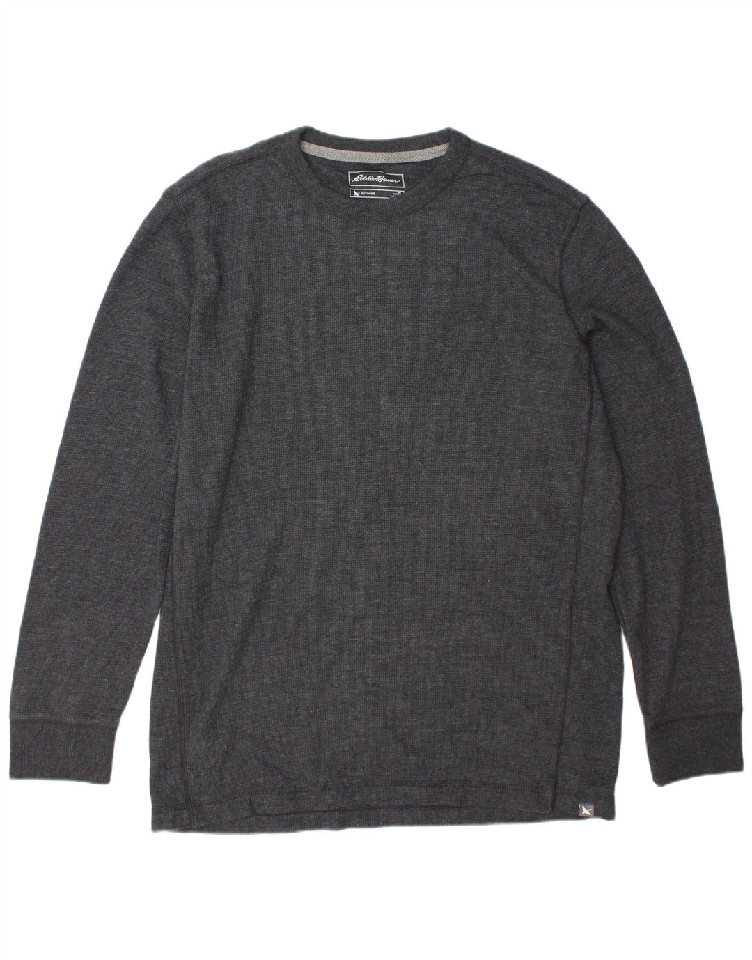 EDDIE BAUER Mens Top Long Sleeve Large Grey Cotton