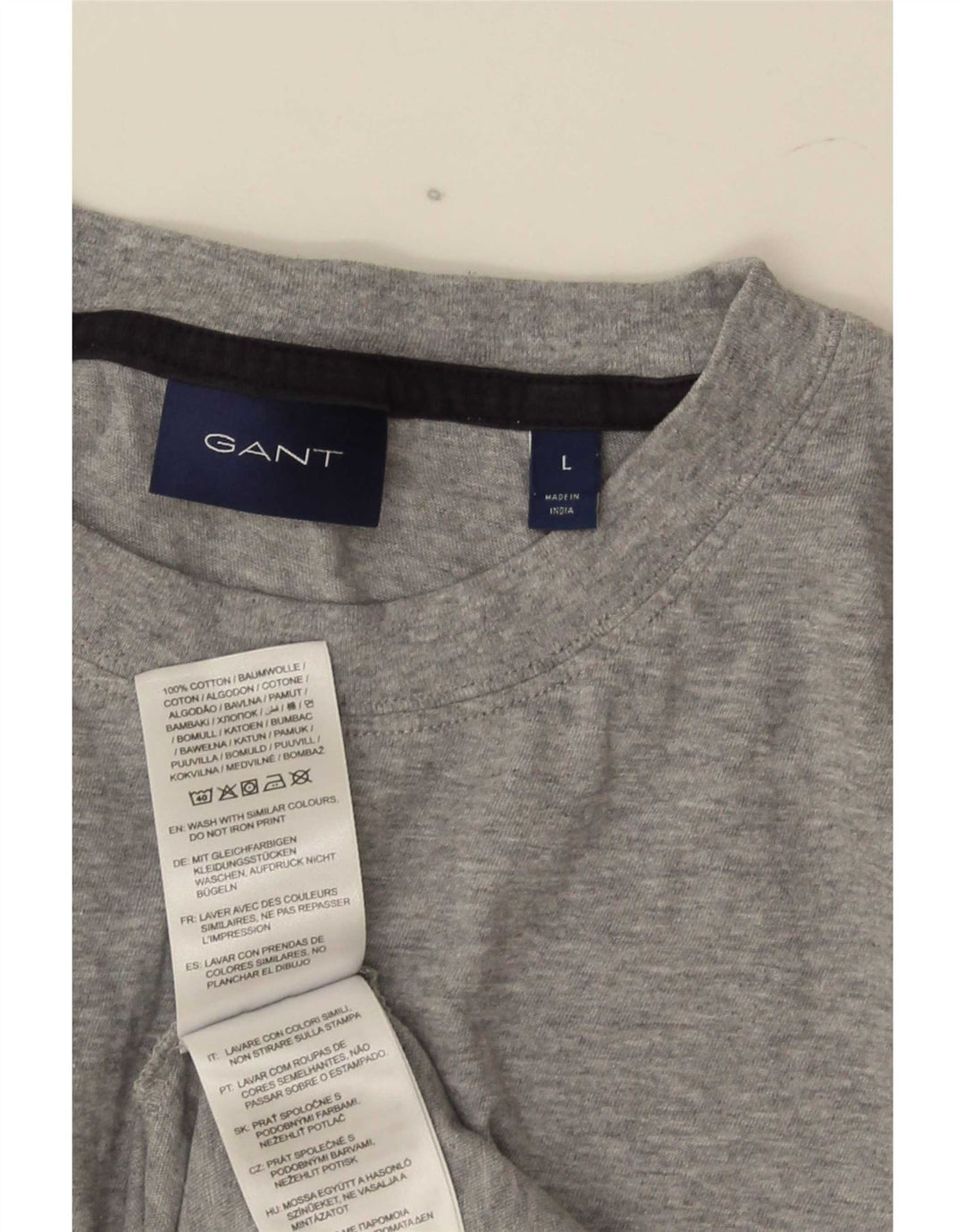 Gant Mens Graphic T-Shirt Top Large Grey Cotton