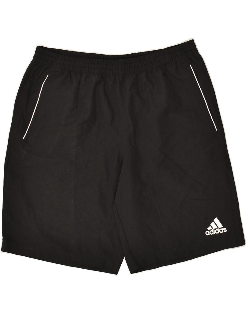 ADIDAS Mens Graphic Sport Shorts 2XL Black Polyester | Vintage Adidas | Thrift | Second-Hand Adidas | Used Clothing | Messina Hembry 