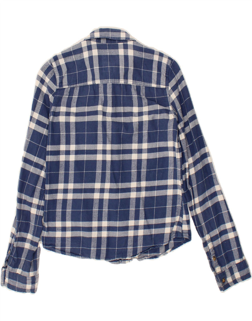 ABERCROMBIE & FITCH Girls Flannel Shirt 13-14 Years XL Navy Blue Check Vintage Abercrombie & Fitch and Second-Hand Abercrombie & Fitch from Messina Hembry 