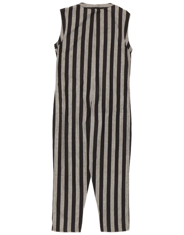 Vintage Womens Sleeveless Jumpsuit UK 14 Medium  Black Striped
