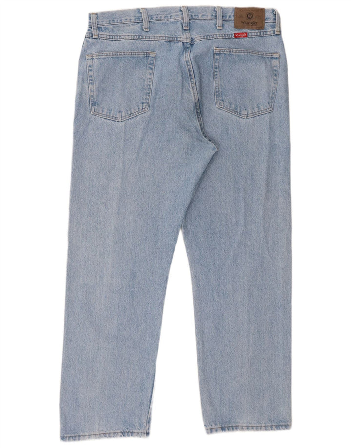 Wrangler Mens Regular Fit Straight Jeans W38 L29 Blue Cotton