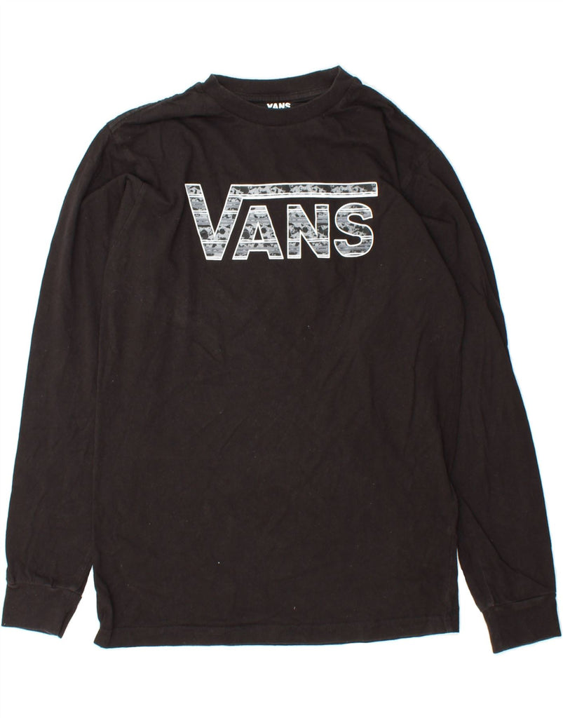 VANS Boys Graphic Top Long Sleeve 8-9 Years Small Black Cotton Vintage Vans and Second-Hand Vans from Messina Hembry 