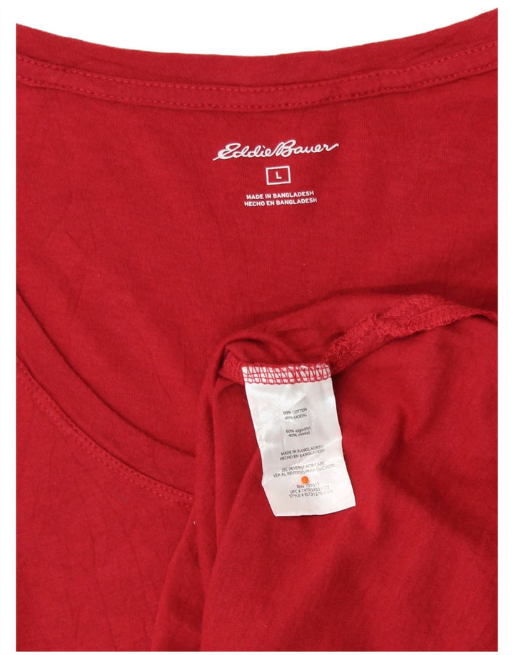 EDDIE BAUER Womens T-Shirt Top UK 16 Large Red