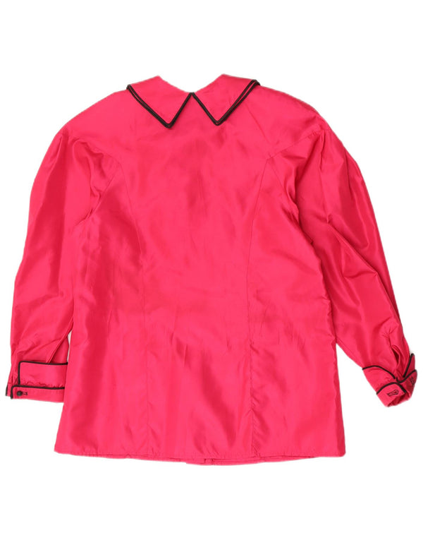 Lutz Teutloff Womens Shirt Blouse UK 14 Large Pink Polyester