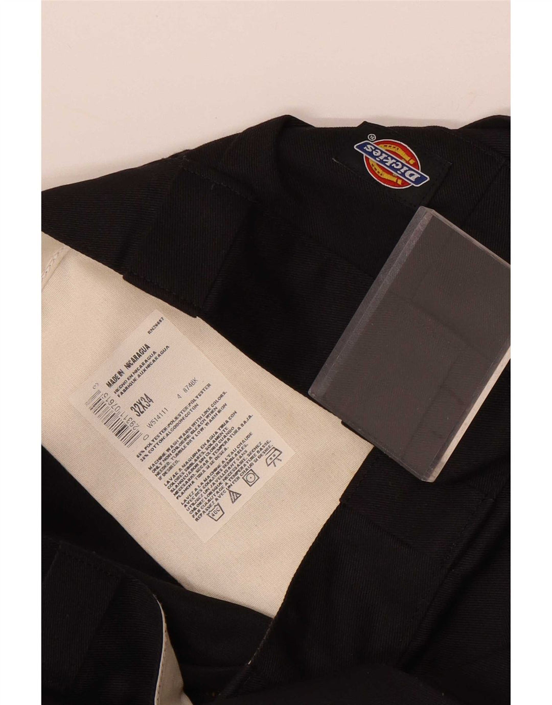 Dickies Mens Straight Chino Trousers W32 L34 Black Polyester
