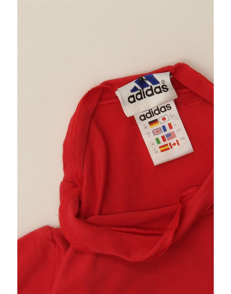 ADIDAS Womens Top 3/4 Sleeve UK 14 Large  Red Polyamide Vintage Adidas and Second-Hand Adidas from Messina Hembry 