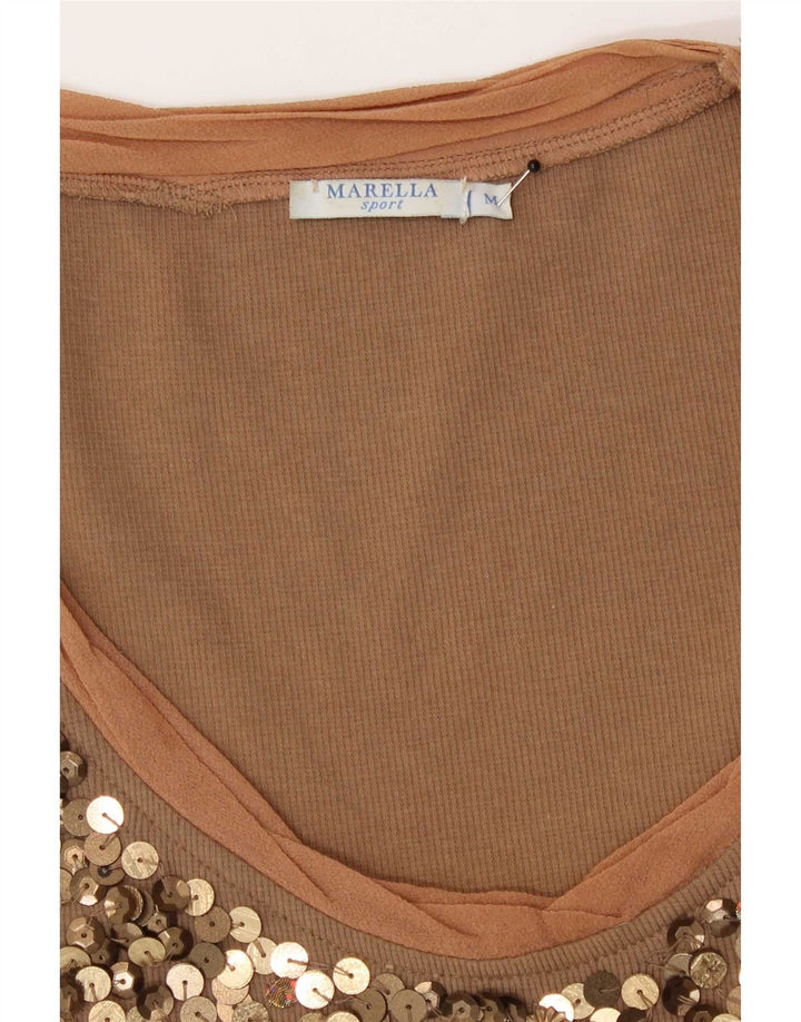 Marella Womens Vest Top UK 12 Medium Brown
