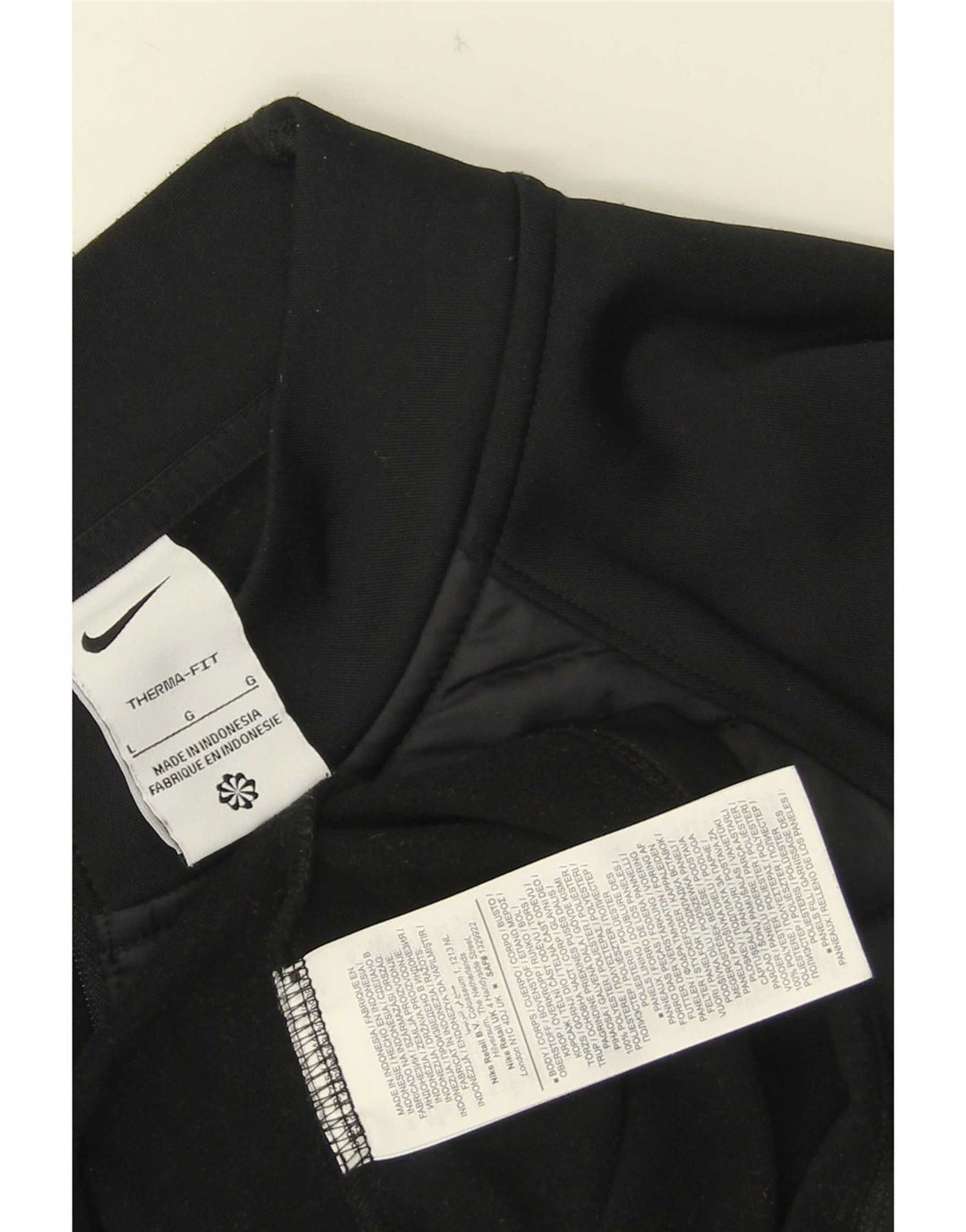 Nike Mens Therma-Fit Zip Neck Pullover Tracksuit Top Large Black Polyester