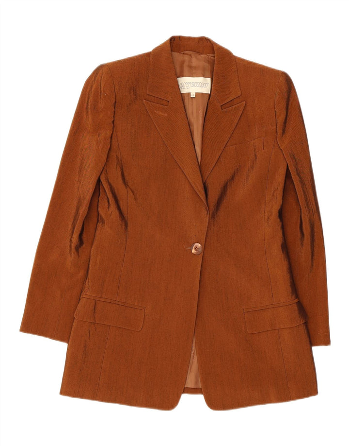 Erreuno Womens 1 Button 2 Piece Skirt Set IT 42 Medium W26 Brown Acetate